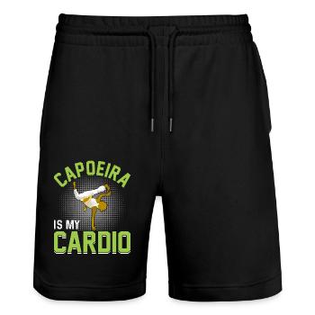 Capoeira is my Cardio - Stanley/Stella Trainer Unisex Organic Jogging Shorts - black - Front - Nik (191cm) & Marisol (170cm)