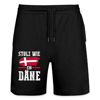 Danois Danemark - Short de jogging bio TRAINER Stanley/Stella unisexe - noir - Devant - Nik (191cm) & Marisol (170cm)