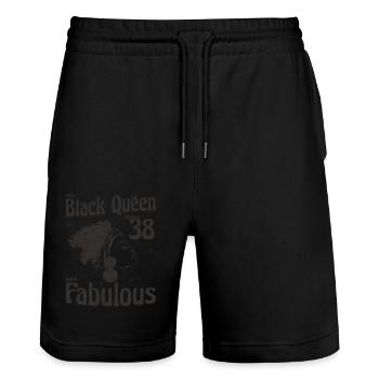 Cette reine noire rend 38 looks fabuleux - 38e - Short de jogging bio TRAINER Stanley/Stella unisexe - noir - Devant - Nik (191cm) & Marisol (170cm)