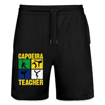 Professeur de capoeira - Short de jogging bio TRAINER Stanley/Stella unisexe - noir - Devant - Nik (191cm) & Marisol (170cm)