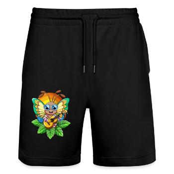 Lustige Schmetterling Cartoon Sommer Strand Sonnenbrille - Stanley/Stella Unisex Bio Joggingshorts Trainer  - Schwarz - Vorne - Nik (191cm) & Marisol (170cm)