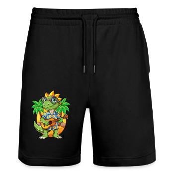 Lunettes de soleil de plage d’été Funny Lizard Hawaiian - Short de jogging bio TRAINER Stanley/Stella unisexe - noir - Devant - Nik (191cm) & Marisol (170cm)