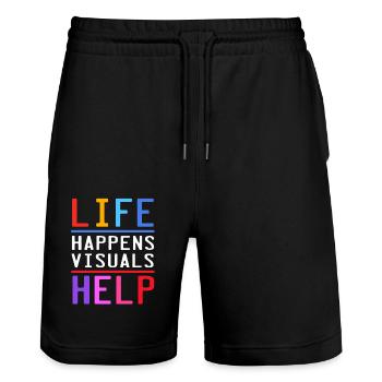 School psychologist, psychologist, psychotherapist - Stanley/Stella Trainer Unisex Organic Jogging Shorts - black - Front - Nik (191cm) & Marisol (170cm)