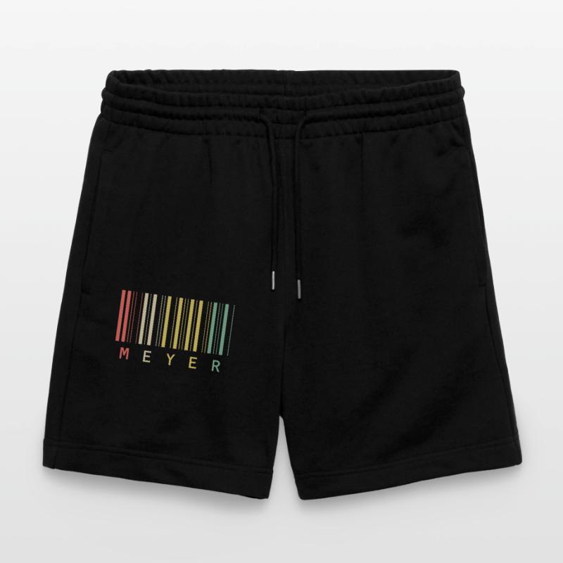 Nom de famille Meyer Code à barres Code à barres Cadeau Short de jogging bio TRAINER Stanley/Stella unisexe