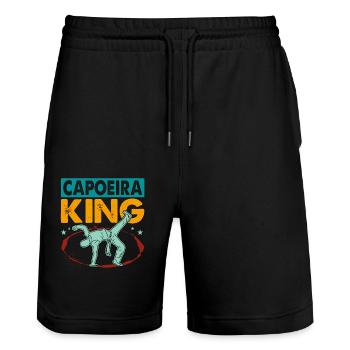Capoeira Roi - Short de jogging bio TRAINER Stanley/Stella unisexe - noir - Devant - Nik (191cm) & Marisol (170cm)