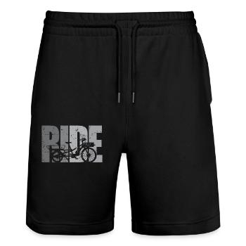 Vélo Cargo - Short de jogging bio TRAINER Stanley/Stella unisexe - noir - Devant - Nik (191cm) & Marisol (170cm)