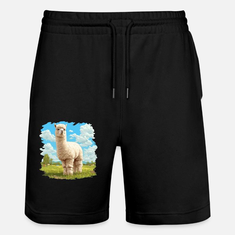 Alpaca Alpacas Alpaca - Stanley/Stella Trainer Unisex Organic Jogging Shorts - black