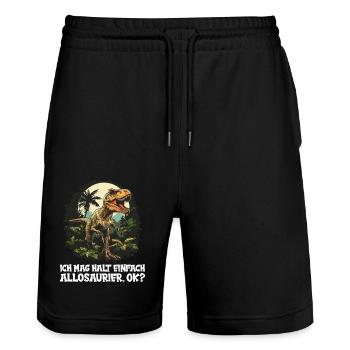 Allosaurier Allosaurus - Stanley/Stella Unisex Bio Joggingshorts Trainer  - Schwarz - Vorne - Nik (191cm) & Marisol (170cm)