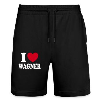 I Love Wagner Heart - Stanley/Stella Unisex Bio Joggingshorts Trainer  - Schwarz - Vorne - Nik (191cm) & Marisol (170cm)