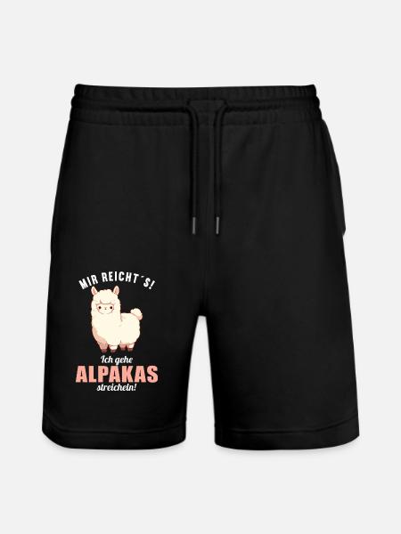 Alpaca Alpacas Alpaca - Stanley/Stella Trainer Unisex Organic Jogging Shorts - black