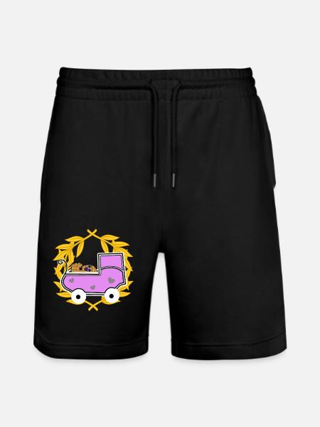 Cacahuète Enceinte Grossesse Naissance Bébé - Short de jogging bio TRAINER Stanley/Stella unisexe - noir