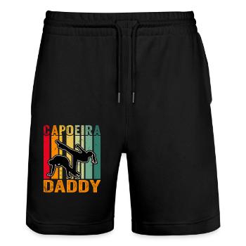 Capoeira Papa - Stanley/Stella Unisex Bio Joggingshorts Trainer  - Schwarz - Vorne - Nik (191cm) & Marisol (170cm)