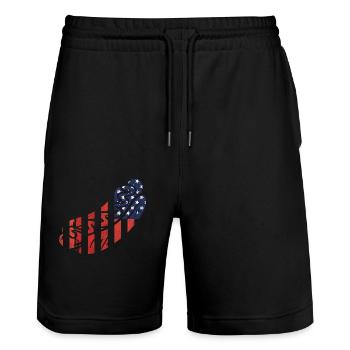 Hot-dog Adulte Drapeau américain - Short de jogging bio TRAINER Stanley/Stella unisexe - noir - Devant - Nik (191cm) & Marisol (170cm)