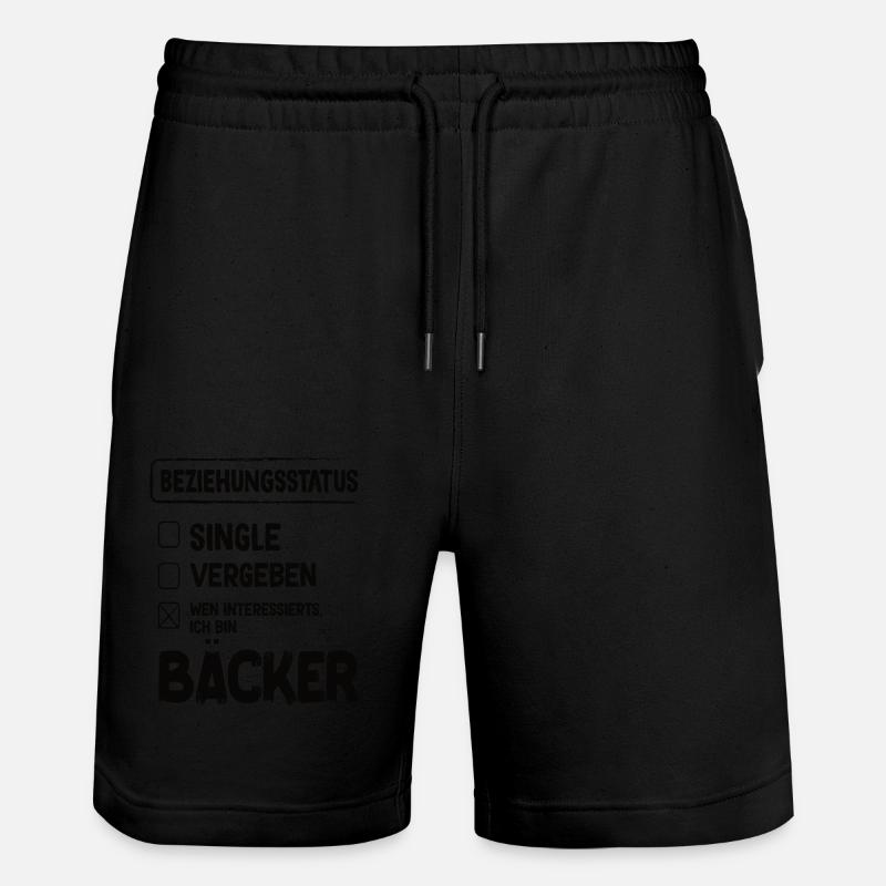 Bäcker Beziehungsstatus Back Backwaren Backen - Stanley/Stella Unisex Bio Joggingshorts Trainer - Schwarz