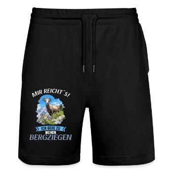 Alpine Goat Bergziegen Bergziege - Stanley/Stella Unisex Bio Joggingshorts Trainer  - Schwarz - Vorne - Nik (191cm) & Marisol (170cm)