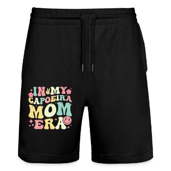 In my Capoeira Mom Era - Stanley/Stella Trainer Unisex Organic Jogging Shorts - black - Front - Nik (191cm) & Marisol (170cm)