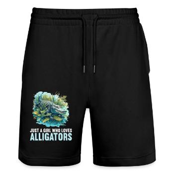 Alligatoren Alligator - Short de jogging bio TRAINER Stanley/Stella unisexe - noir - Devant - Nik (191cm) & Marisol (170cm)