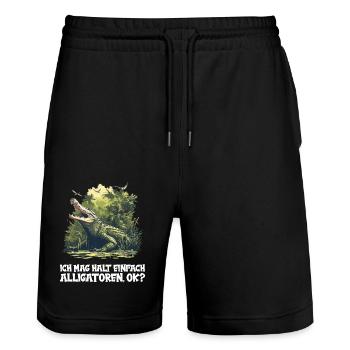 Alligatoren Alligator - Short de jogging bio TRAINER Stanley/Stella unisexe - noir - Devant - Nik (191cm) & Marisol (170cm)