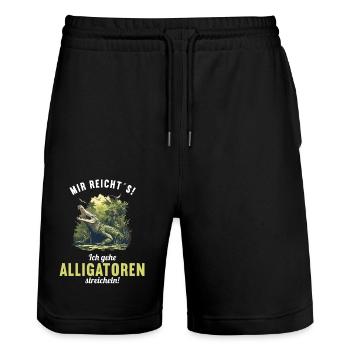Alligatoren Alligator - Short de jogging bio TRAINER Stanley/Stella unisexe - noir - Devant - Nik (191cm) & Marisol (170cm)
