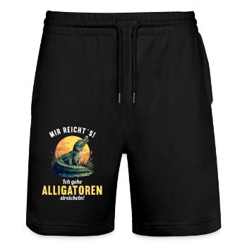 Alligatoren Alligator - Short de jogging bio TRAINER Stanley/Stella unisexe - noir - Devant - Nik (191cm) & Marisol (170cm)