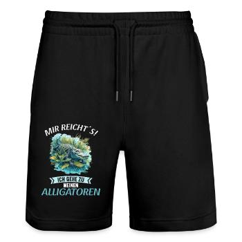 Alligatoren Alligator - Short de jogging bio TRAINER Stanley/Stella unisexe - noir - Devant - Nik (191cm) & Marisol (170cm)