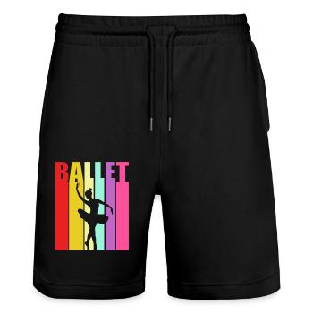 Ballett Ballett-Tänzerin - Stanley/Stella Unisex Bio Joggingshorts Trainer  - Schwarz - Vorne - Nik (191cm) & Marisol (170cm)
