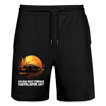 cafards cafards cafards cafard - Short de jogging bio TRAINER Stanley/Stella unisexe - noir - Devant - Nik (191cm) & Marisol (170cm)