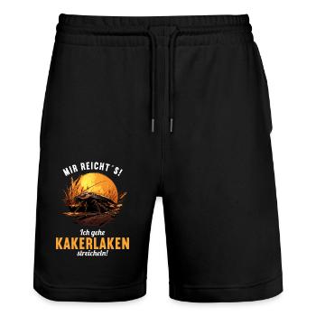 cafards cafards cafards cafard - Short de jogging bio TRAINER Stanley/Stella unisexe - noir - Devant - Nik (191cm) & Marisol (170cm)