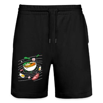 Univers Système Solaire - Short de jogging bio TRAINER Stanley/Stella unisexe - noir - Devant - Nik (191cm) & Marisol (170cm)