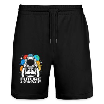 Univers Système Solaire - Short de jogging bio TRAINER Stanley/Stella unisexe - noir - Devant - Nik (191cm) & Marisol (170cm)