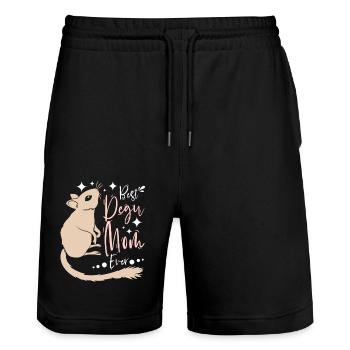Best degu mom ever - Stanley/Stella Unisex Bio Joggingshorts Trainer  - Schwarz - Vorne - Nik (191cm) & Marisol (170cm)