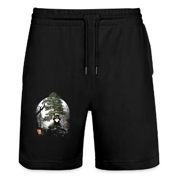 Forest fairy tale fairy tale character dwarves gnomes gnome wizard - Stanley/Stella Trainer Unisex Organic Jogging Shorts - black - Front - Nik (191cm) & Marisol (170cm)