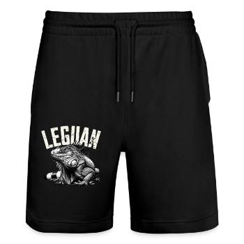Leguan - Stanley/Stella Unisex Bio Joggingshorts Trainer  - Schwarz - Vorne - Nik (191cm) & Marisol (170cm)