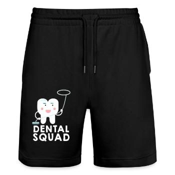 Dental Squad Dental Assistant Dentist Student - Stanley/Stella Unisex Bio Joggingshorts Trainer  - Schwarz - Vorne - Nik (191cm) & Marisol (170cm)