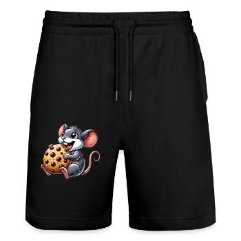 Cute Mouse Cookie Dessert Lover Cookie - Stanley/Stella Trainer Unisex Organic Jogging Shorts - black - Front - Nik (191cm) & Marisol (170cm)