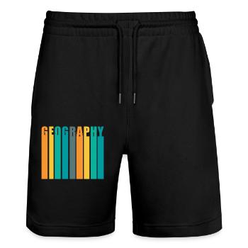 Geography Retro Vintage Stil - Stanley/Stella Unisex Bio Joggingshorts Trainer  - Schwarz - Vorne - Nik (191cm) & Marisol (170cm)