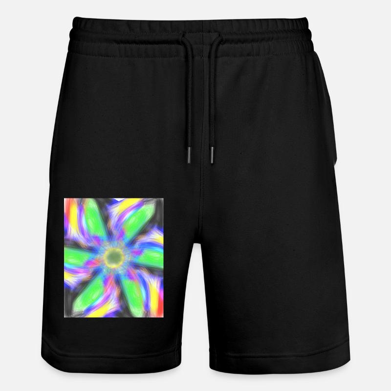 Fleur abstraite psychédélique - Short de jogging bio TRAINER Stanley/Stella unisexe - noir