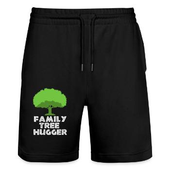 Family tree genealogy - Stanley/Stella Trainer Unisex Organic Jogging Shorts - black - Front - Nik (191cm) & Marisol (170cm)