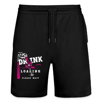 Barman Mixologue Chargement des boissons - Short de jogging bio TRAINER Stanley/Stella unisexe - noir - Devant - Nik (191cm) & Marisol (170cm)
