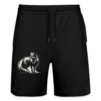 Fox animal lovers, wildlife enthusiasts, - Stanley/Stella Trainer Unisex Organic Jogging Shorts - black - Front - Nik (191cm) & Marisol (170cm)