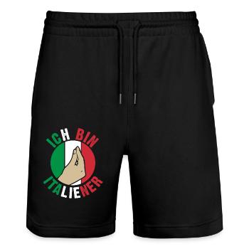 Italien Italiener Vaffanculo - Stanley/Stella Unisex Bio Joggingshorts Trainer  - Schwarz - Vorne - Nik (191cm) & Marisol (170cm)
