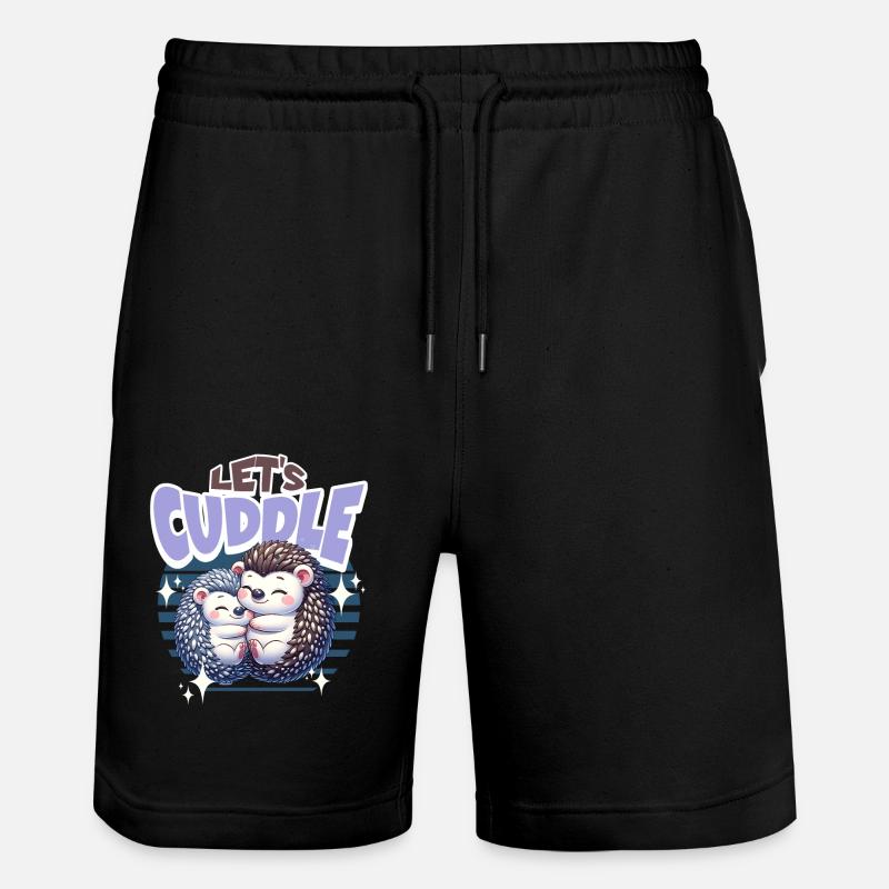 Igel Lets Cuddle - Stanley/Stella Unisex Bio Joggingshorts Trainer  - Schwarz