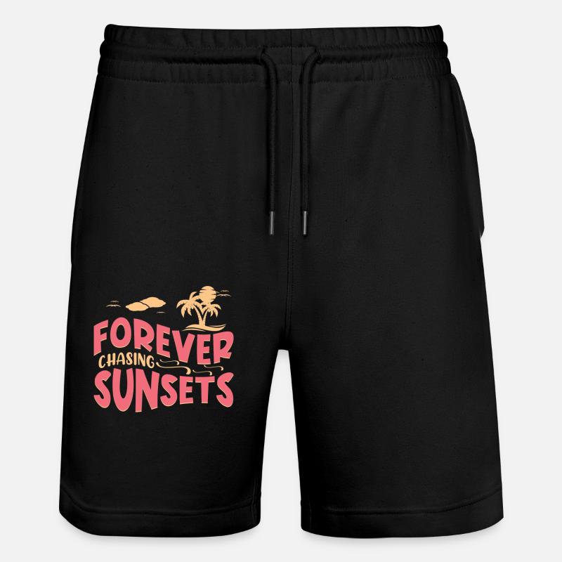 Always chasing the sunsets - Stanley/Stella Trainer Unisex Organic Jogging Shorts - black