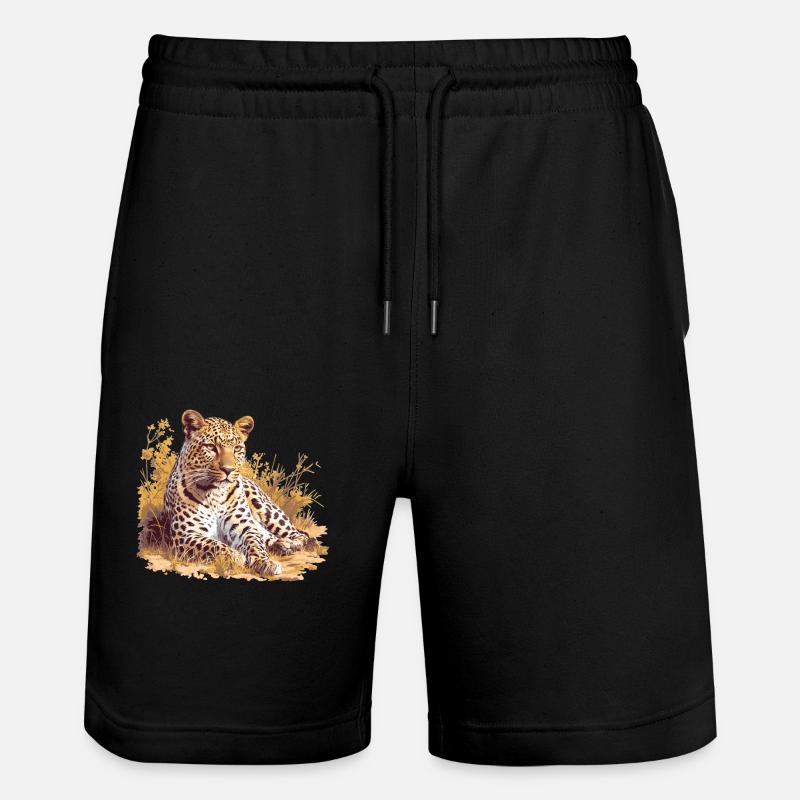 Léopard léopard - Short de jogging bio TRAINER Stanley/Stella unisexe - noir