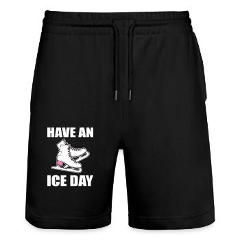 Patinage sur glace Patinage sur glace Patinage sur glace - Short de jogging bio TRAINER Stanley/Stella unisexe - noir - Devant - Nik (191cm) & Marisol (170cm)