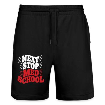 Nächster Halt Med School Medical School Student Doctor - Stanley/Stella Unisex Bio Joggingshorts Trainer  - Schwarz - Vorne - Nik (191cm) & Marisol (170cm)