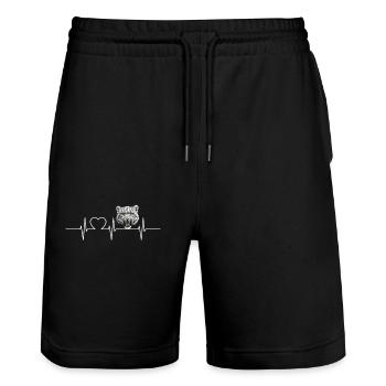 Snow Leopard Schneeleoparden Schneeleopard - Stanley/Stella Trainer Unisex Organic Jogging Shorts - black - Front - Nik (191cm) & Marisol (170cm)