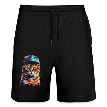 Casquette Snapback Coloré Imprimé Motif D’animal Drôle - Short de jogging bio TRAINER Stanley/Stella unisexe - noir - Devant - Nik (191cm) & Marisol (170cm)