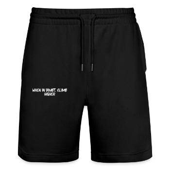 Randonnée - En cas de doute, montez plus haut - Short de jogging bio TRAINER Stanley/Stella unisexe - noir - Devant - Nik (191cm) & Marisol (170cm)