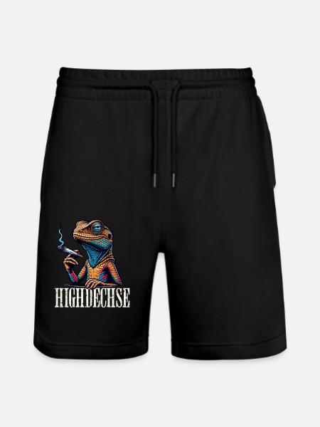 High Lizard Lizards Iguana Reptiles - Stanley/Stella Trainer Unisex Organic Jogging Shorts - black
